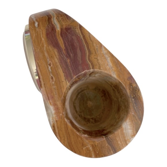 Vintage Onyx Desk top Clock with pen holder - Picture 5 of 10